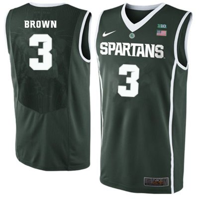 Men Shannon Brown Michigan State Spartans #3 Nike NCAA 2019-20 Green Authentic College Stitched Basketball Jersey ZQ50Z00LR